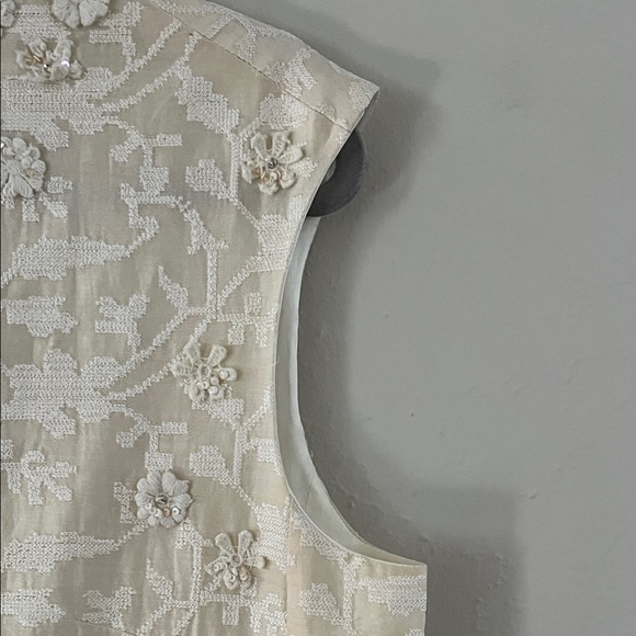 Anthropologie Payal Jain Archer Mini Dress Size 10 Cream Ivory Floral Silk NWT - Picture 7 of 16